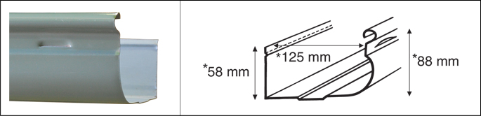 125 Hi Front Quad Gutter - Steel